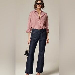 High-rise kickout jean with sailor pockets